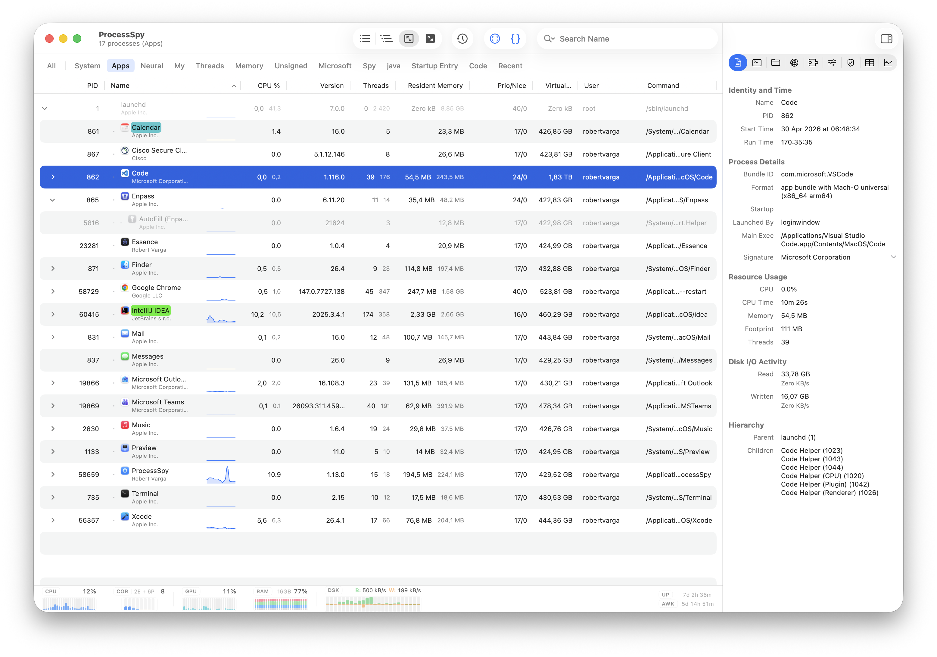 In-depth macOS process monitoring